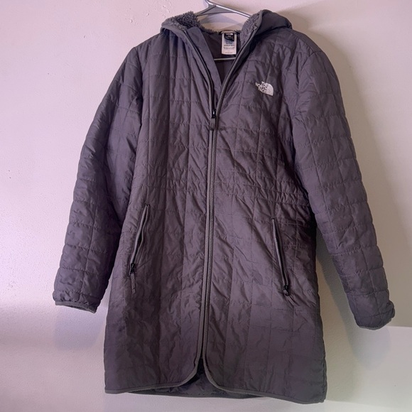 Used The North Face Charcoal Quilted women’s medium light weight Parka - Picture 1 of 5